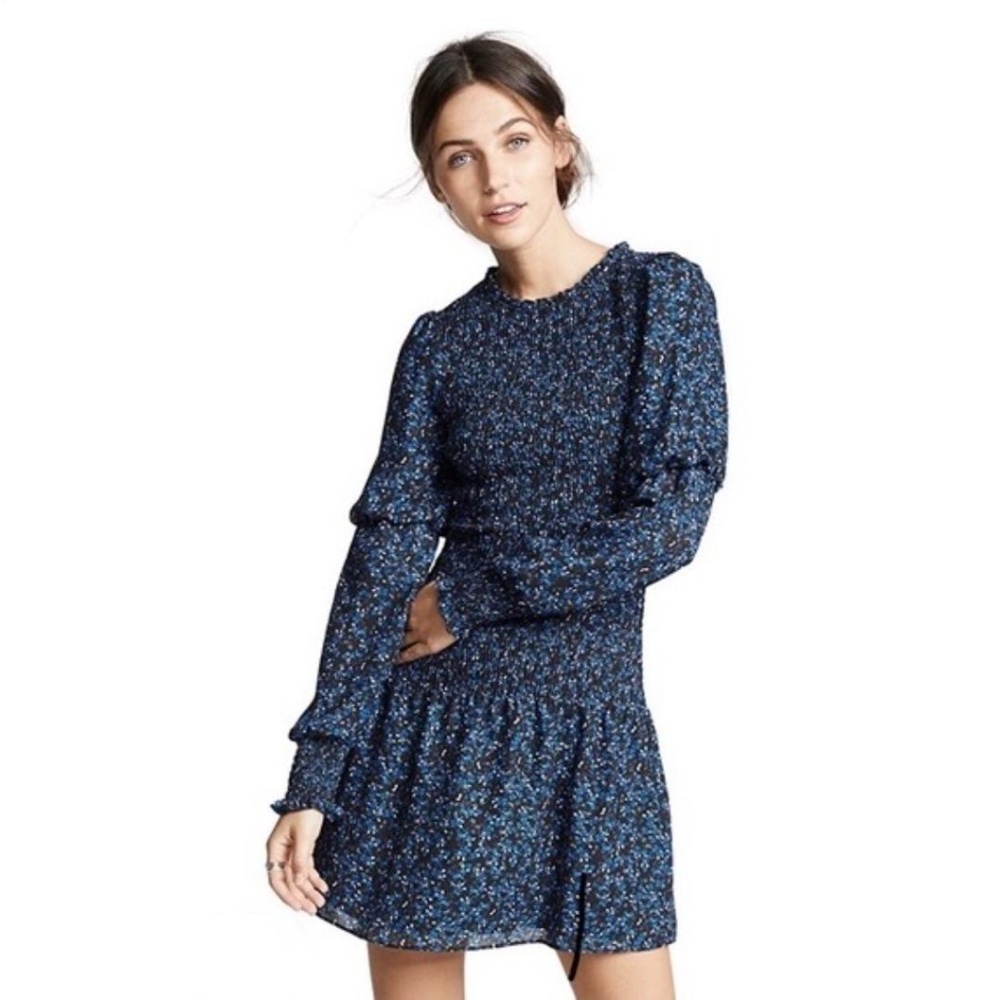 Parker Lilly‎ Smocked Dress In Jasmine Ditsy Floral